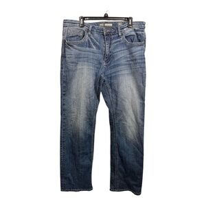 BKE Tyler Mens Size 36L Dark Fade Boot Cut Cowboy Western Zip Fly